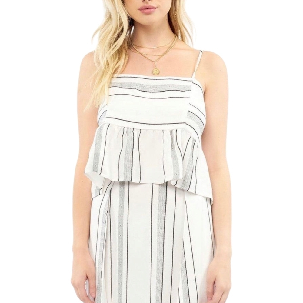 Saltwater LUXE White with Black Serena Tank and Haven Midi Skirt Set Sz M